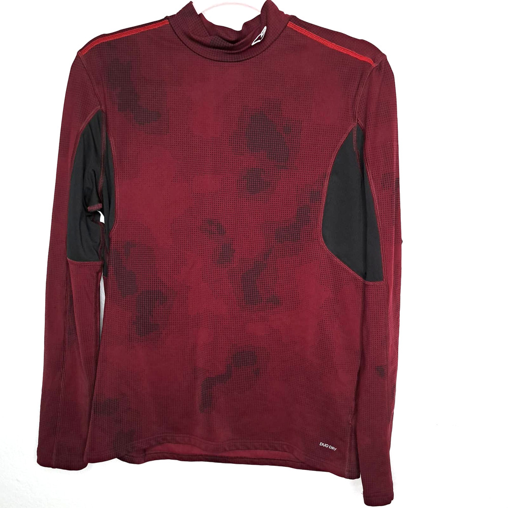 Champion DUO DRY Long Sleeve Athletic Shirt Red & Black Men's Size Medium